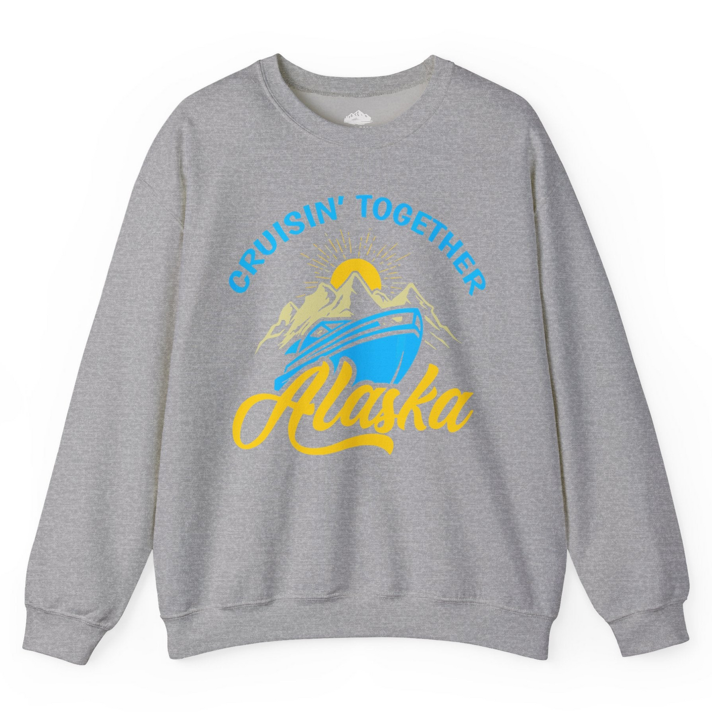 Alaska Cruise Adventure Mountains Sunrise Retro Shirt for Travelers — Sweatshirt Sweatshirt – Sport Grey – Alaska Cruise Shirts