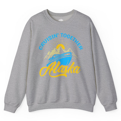 Alaska Cruise Adventure Mountains Sunrise Retro Shirt for Travelers — Sweatshirt Sweatshirt – Sport Grey – Alaska Cruise Shirts