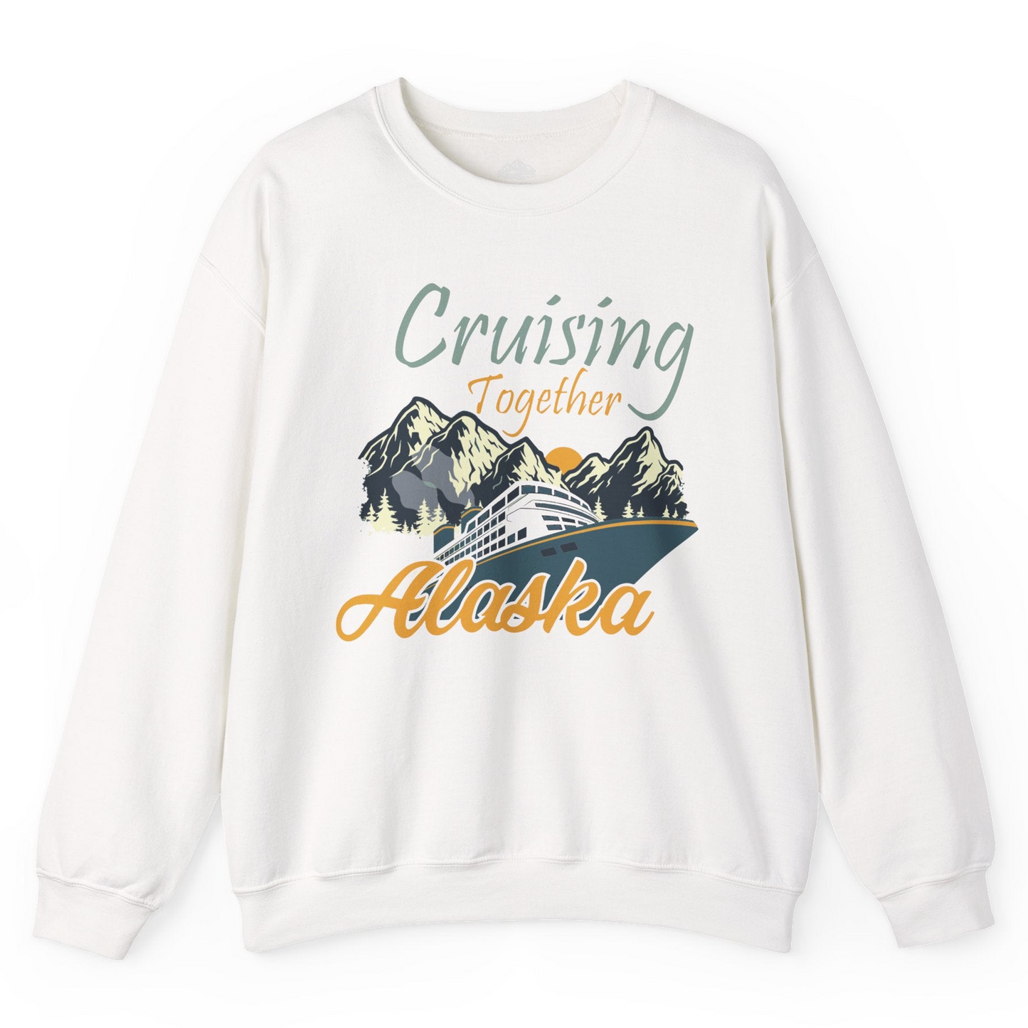 Cruising Together Alaska Mountains Family Alaska Cruise Adventure Shirt — Sweatshirt Sweatshirt – White – Alaska Cruise Shirts
