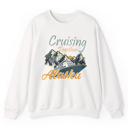 Cruising Together Alaska Mountains Family Alaska Cruise Adventure Shirt — Sweatshirt Sweatshirt – White – Alaska Cruise Shirts