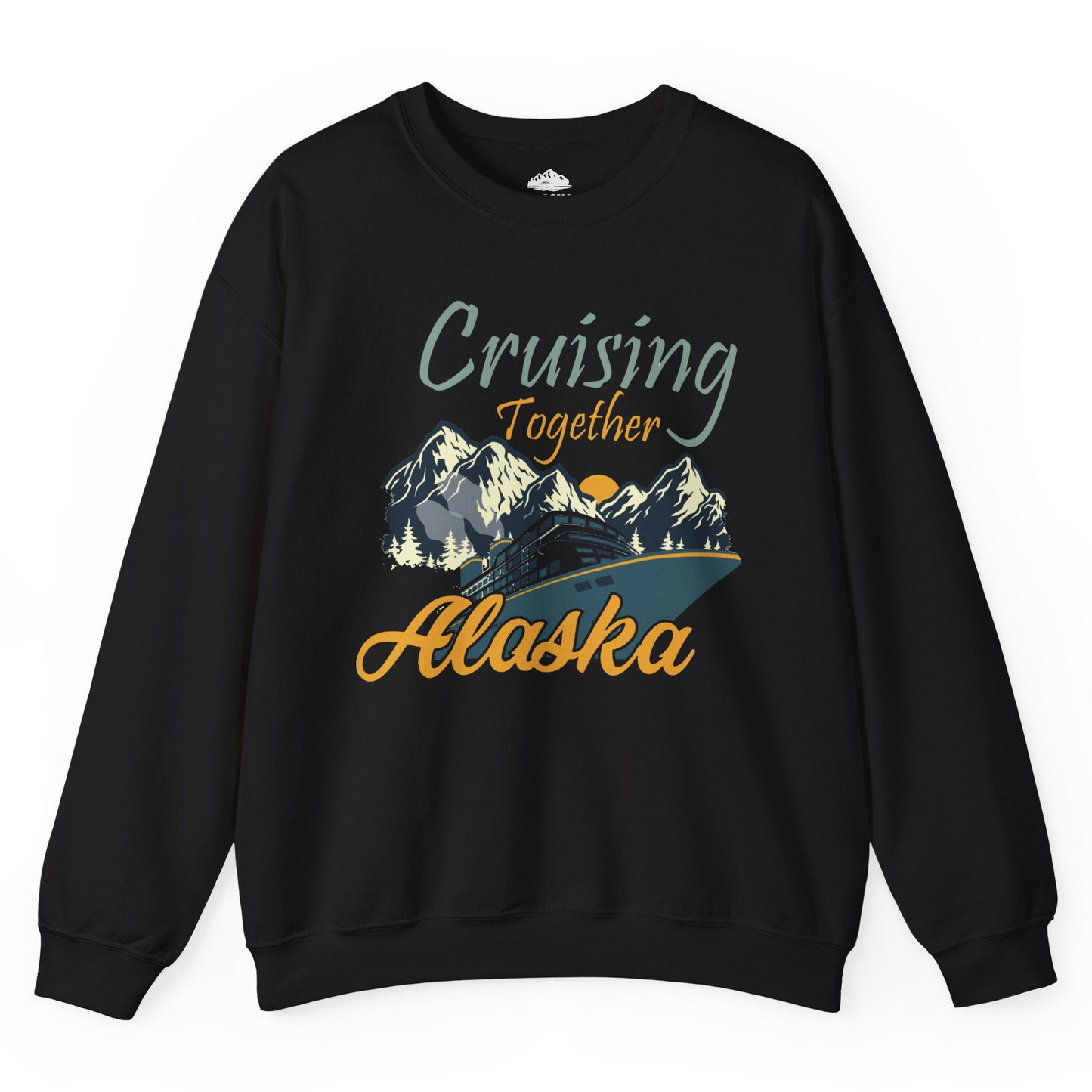 Cruising Together Alaska Mountains Family Alaska Cruise Adventure Shirt — Sweatshirt Sweatshirt – Black – Alaska Cruise Shirts
