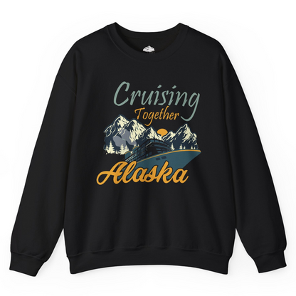 Cruising Together Alaska Mountains Family Alaska Cruise Adventure Shirt — Sweatshirt Sweatshirt – Black – Alaska Cruise Shirts