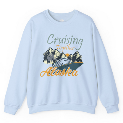 Cruising Together Alaska Mountains Family Alaska Cruise Adventure Shirt — Sweatshirt Sweatshirt – Light Blue – Alaska Cruise Shirts