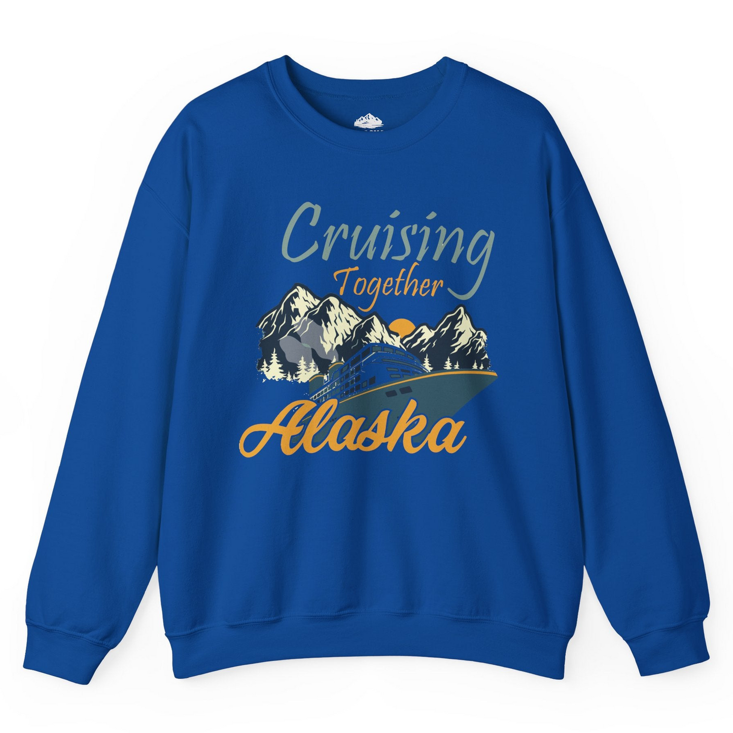 Cruising Together Alaska Mountains Family Alaska Cruise Adventure Shirt — Sweatshirt Sweatshirt – Royal – Alaska Cruise Shirts