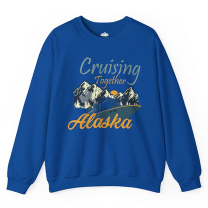 Cruising Together Alaska Mountains Family Alaska Cruise Adventure Shirt — Sweatshirt Sweatshirt – Royal – Alaska Cruise Shirts