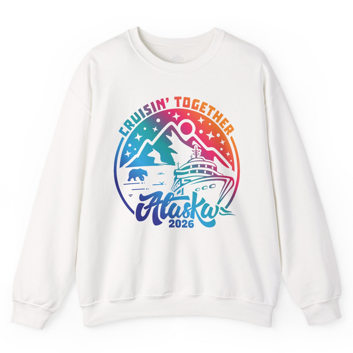 Alaska Cruise Adventure Mountains Wildlife Retro Family Group Shirt 2026 — Sweatshirt Sweatshirt – White – Alaska Cruise Shirts