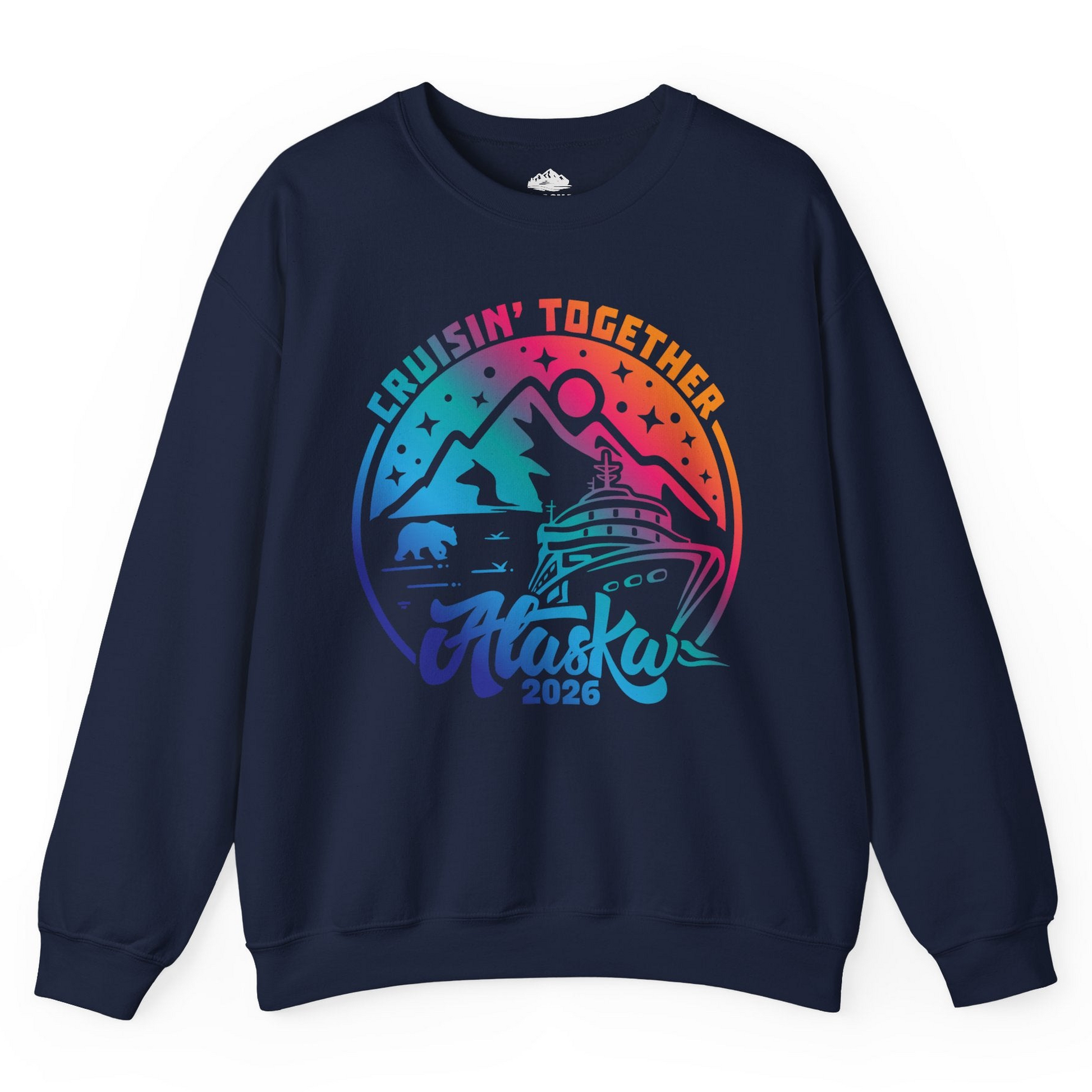 Alaska Cruise Adventure Mountains Wildlife Retro Family Group Shirt 2026 — Sweatshirt Sweatshirt – Navy – Alaska Cruise Shirts