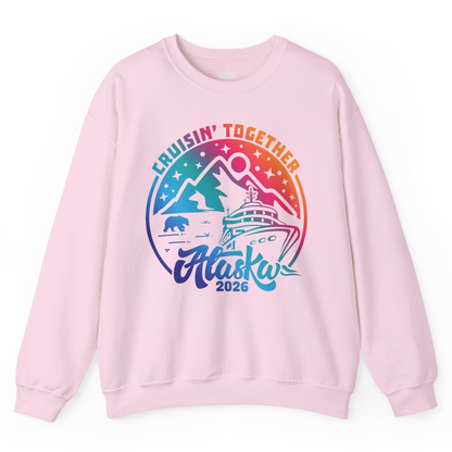 Alaska Cruise Adventure Mountains Wildlife Retro Family Group Shirt 2026 — Sweatshirt Sweatshirt – Light Pink – Alaska Cruise Shirts