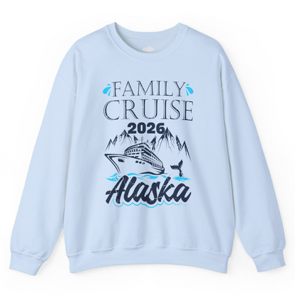 Alaska Family Cruise Shirt Sweatshirt – Light Blue – Alaska Cruise Shirts