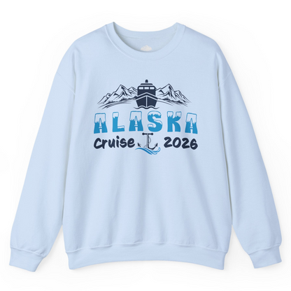 Alaska Cruise 2026 Shirt Sweatshirt – Light Blue – Alaska Cruise Shirts