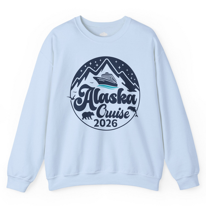 Alaska Cruise 2026 Shirt Sweatshirt – Light Blue – Alaska Cruise Shirts