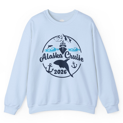 Alaska Cruise 2026 Shirt Sweatshirt – Light Blue – Alaska Cruise Shirts