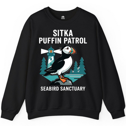 Sitka Puffin Bird Sanctuary Shirt Sweatshirt – Black – Alaska Cruise Shirts