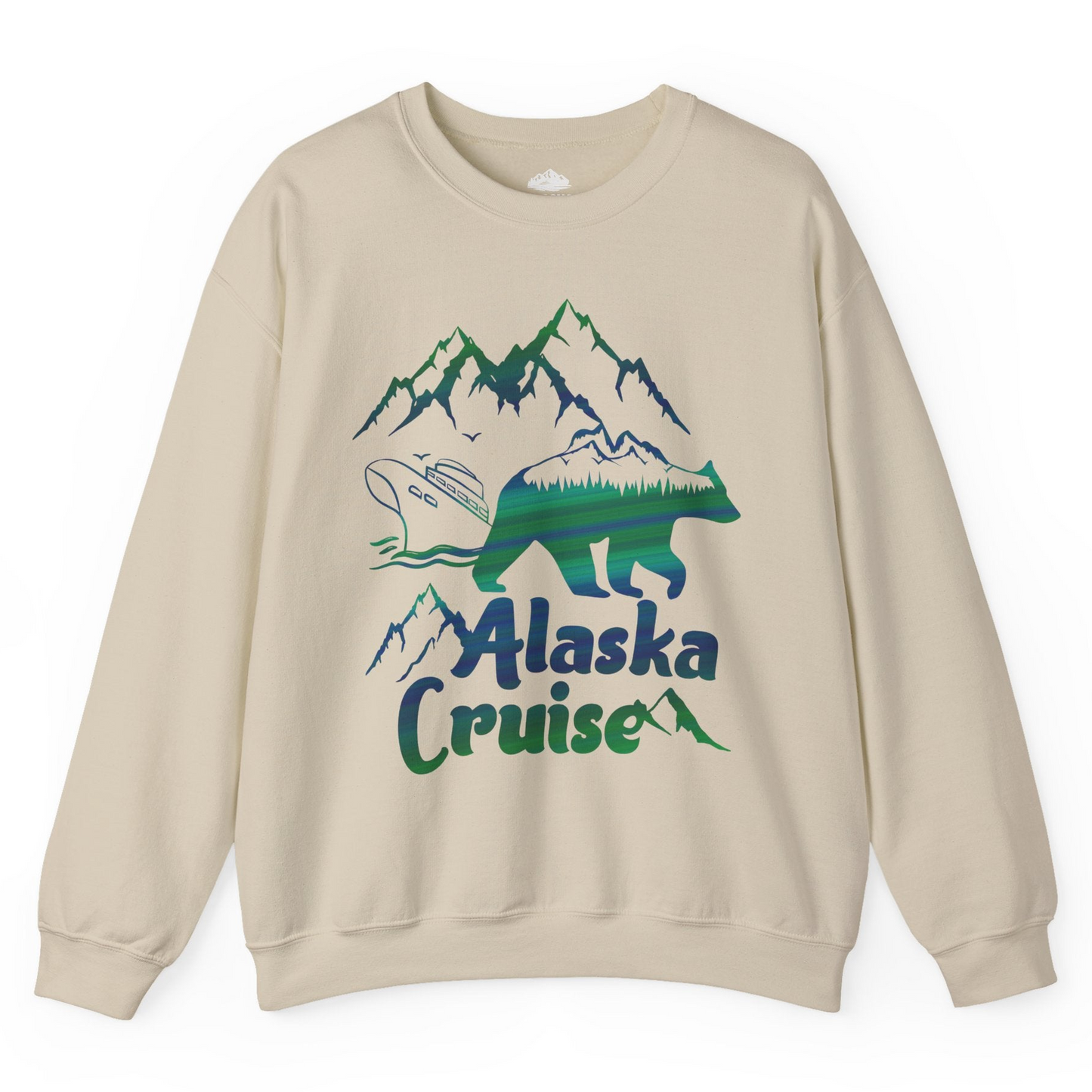 Alaska Cruise Bear Mountains Silhouette Shirt Sweatshirt – Sand – Alaska Cruise Shirts