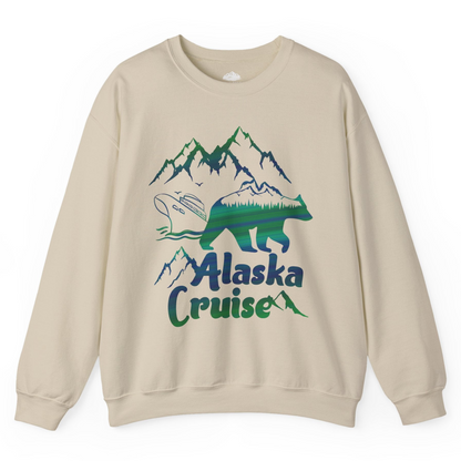 Alaska Cruise Bear Mountains Silhouette Shirt Sweatshirt – Sand – Alaska Cruise Shirts