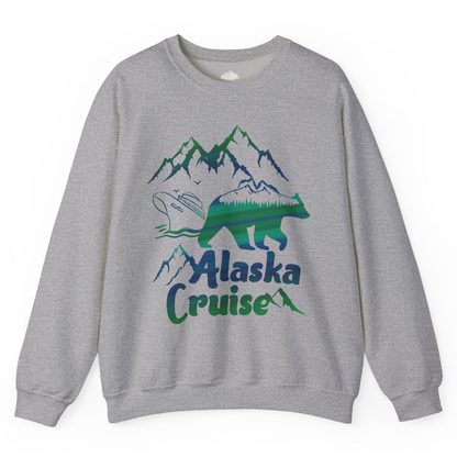 Alaska Cruise Bear Mountains Silhouette Shirt Sweatshirt – Sport Grey – Alaska Cruise Shirts
