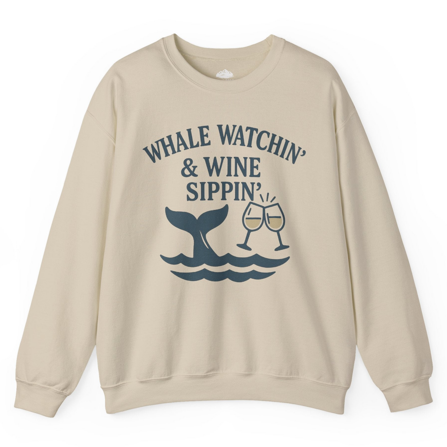 Whale Watching and Wine Sippin Shirt Sweatshirt – Sand – Alaska Cruise Shirts
