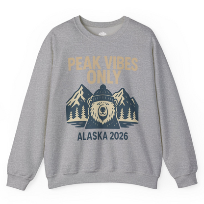 Alaska 2026 Mountain Adventure Bear Sweatshirt – Sport Grey – Alaska Cruise Shirts