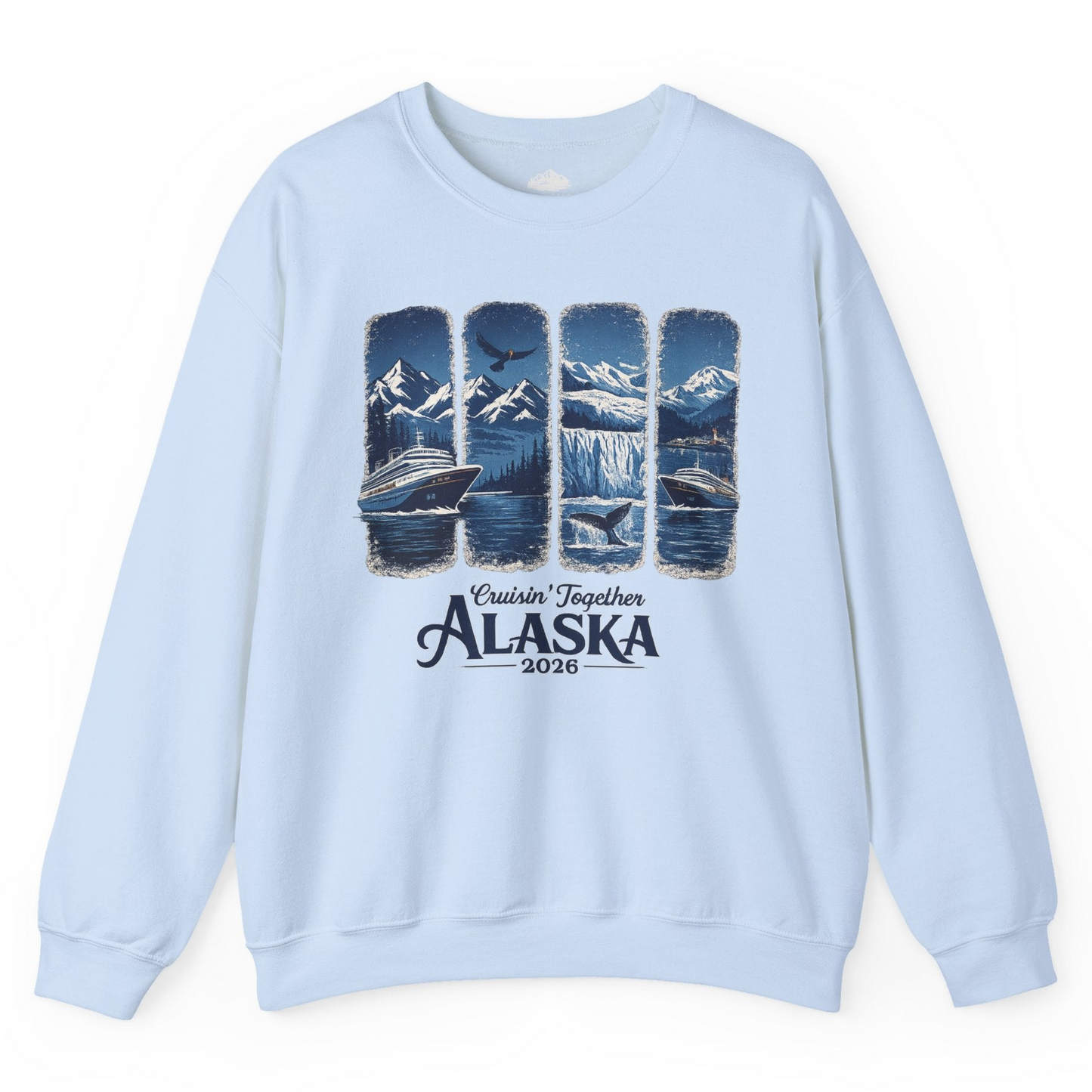 Alaska Cruise Adventure Shirt Sweatshirt – Light Blue – Alaska Cruise Shirts