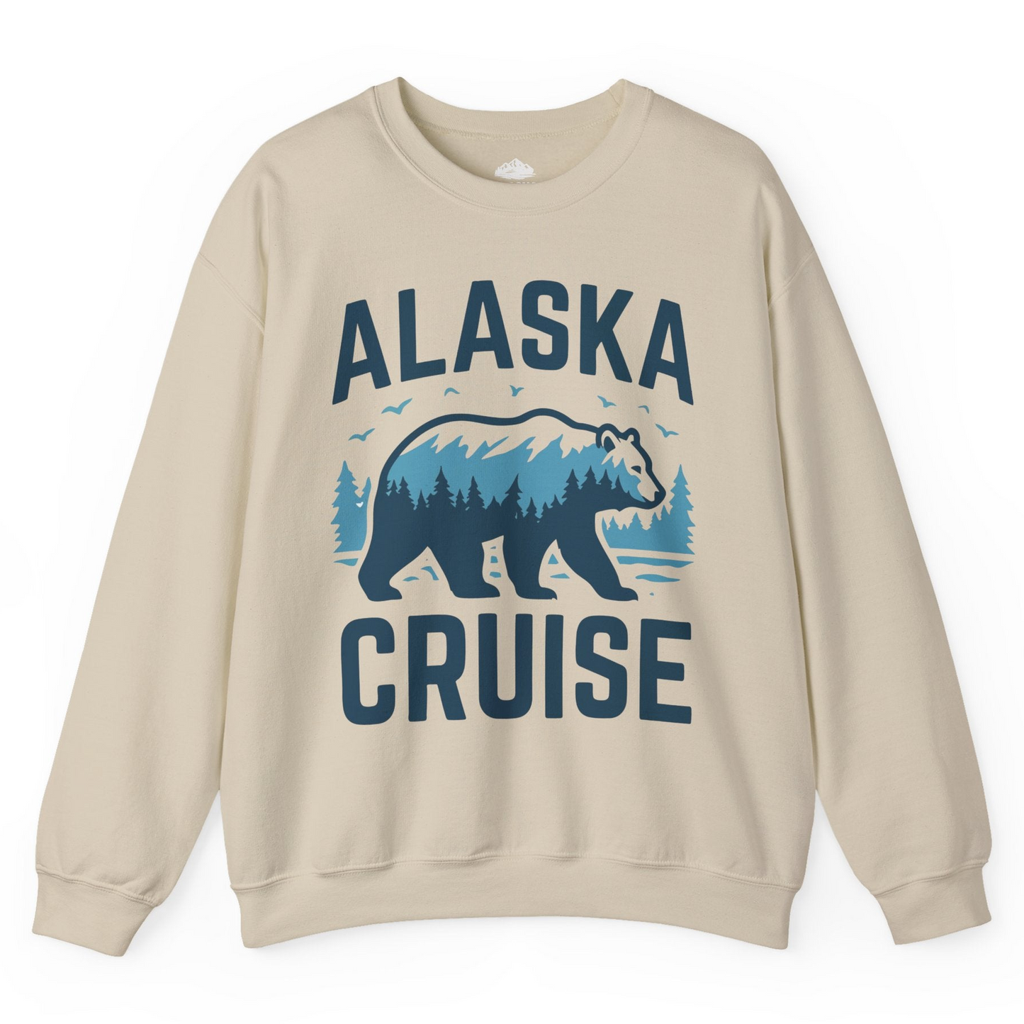 Alaska Cruise Shirt Bear Silhouette Forest Wildlife Nature Tee — Sweatshirt Sweatshirt – Sand – Alaska Cruise Shirts