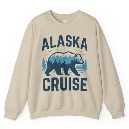 Alaska Cruise Shirt Bear Silhouette Forest Wildlife Nature Tee — Sweatshirt Sweatshirt – Sand – Alaska Cruise Shirts
