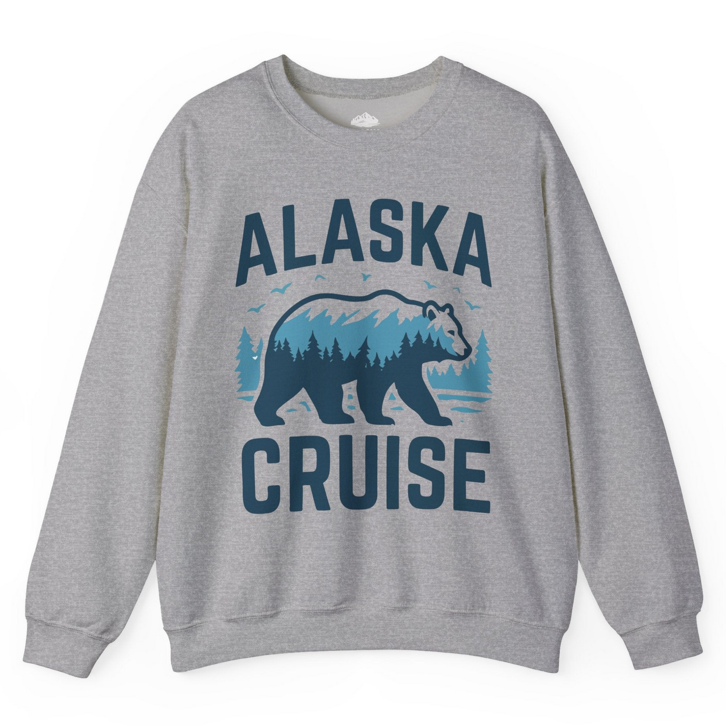 Alaska Cruise Shirt Bear Silhouette Forest Wildlife Nature Tee — Sweatshirt Sweatshirt – Sport Grey – Alaska Cruise Shirts