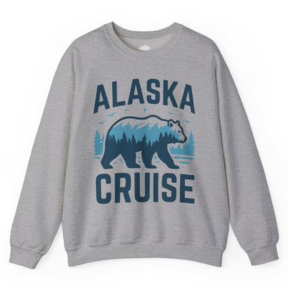 Alaska Cruise Shirt Bear Silhouette Forest Wildlife Nature Tee — Sweatshirt Sweatshirt – Sport Grey – Alaska Cruise Shirts