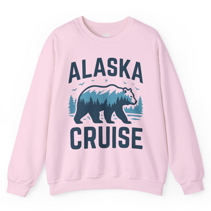 Alaska Cruise Shirt Bear Silhouette Forest Wildlife Nature Tee — Sweatshirt Sweatshirt – Light Pink – Alaska Cruise Shirts