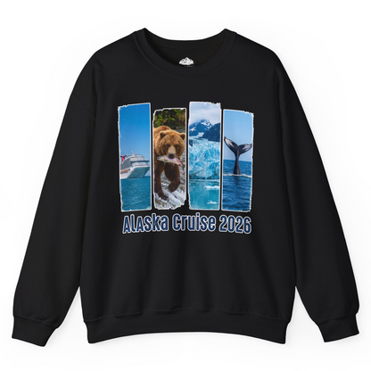 Alaska Cruise 2026 Wildlife Nature Adventure Vacation Shirt — Sweatshirt Sweatshirt – Black – Alaska Cruise Shirts