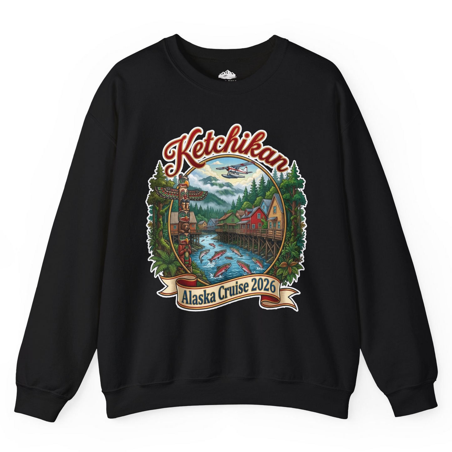 Ketchikan Alaska Cruise 2026 Vintage Souvenir Vacation Shirt — Sweatshirt Sweatshirt – Black – Alaska Cruise Shirts