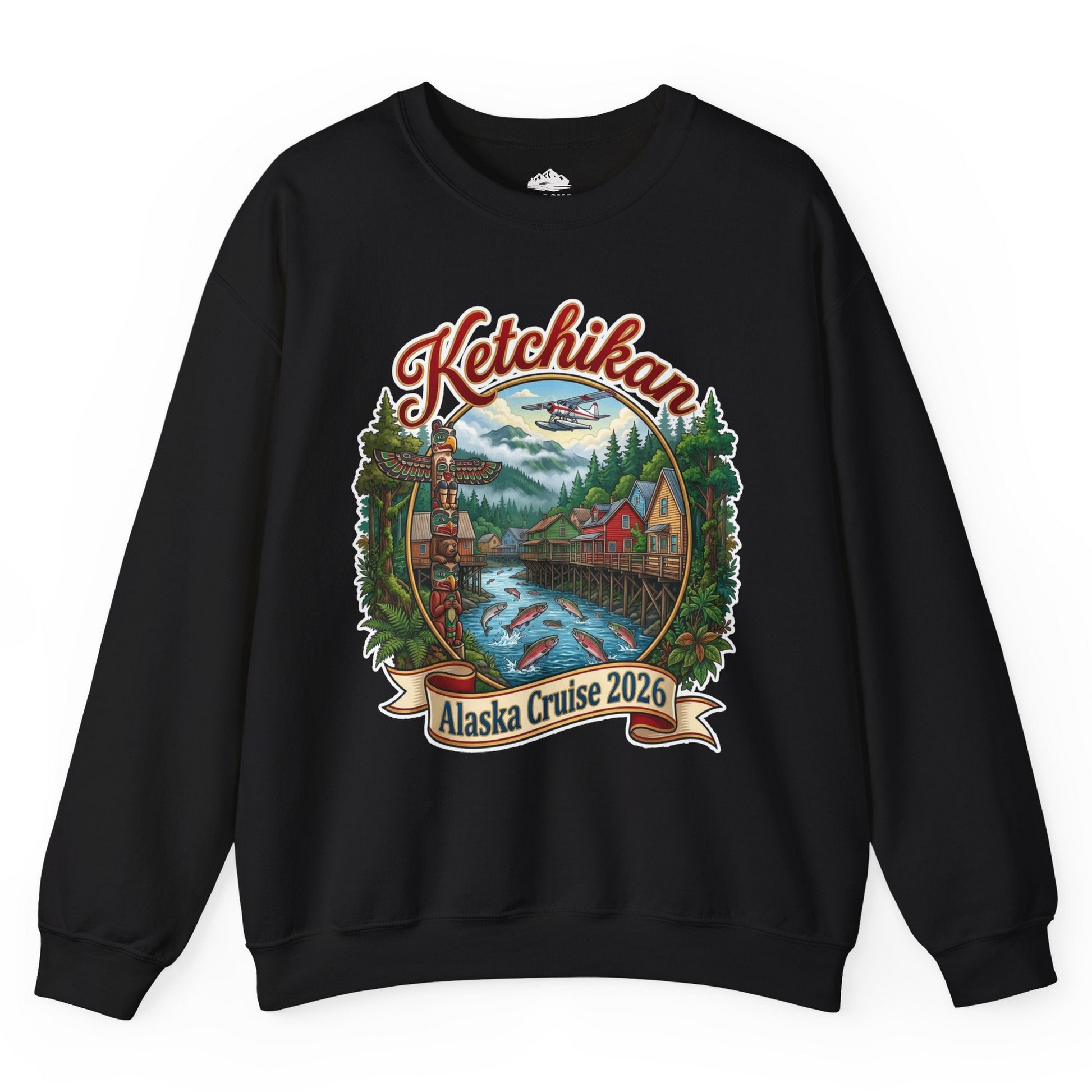 Ketchikan Alaska Cruise 2026 Vintage Souvenir Vacation Shirt — Sweatshirt Sweatshirt – Black – Alaska Cruise Shirts