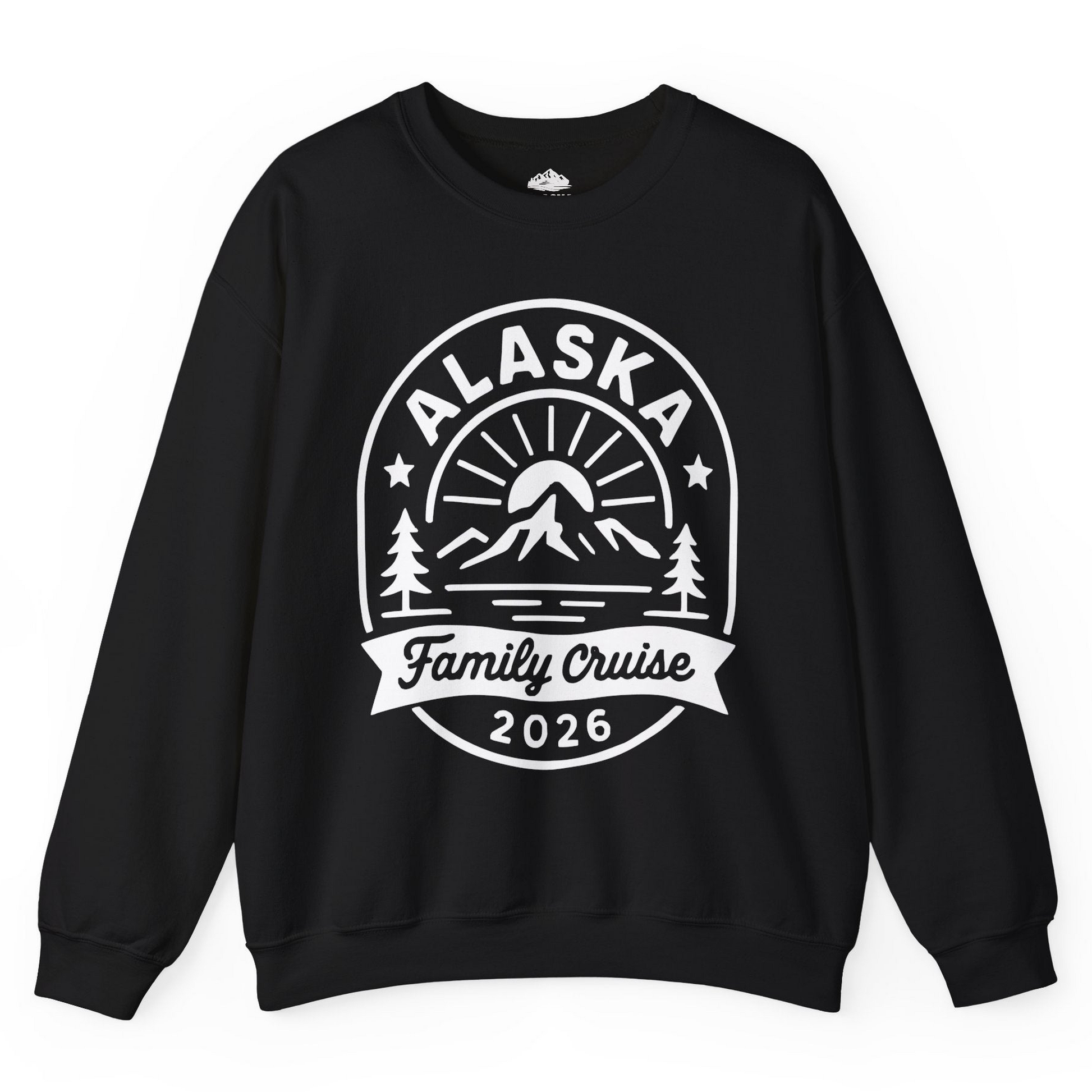 Alaska Family Cruise 2026 Mountain Nature Adventure Shirt — Sweatshirt Sweatshirt – Black – Alaska Cruise Shirts