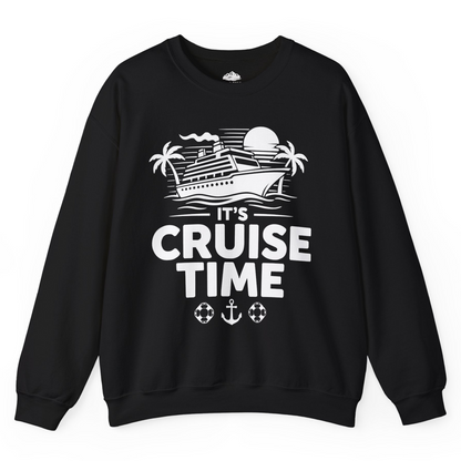 It’s Cruise Time Bold Nautical Vacation Shirt for Cruise Enthusiasts — Sweatshirt Sweatshirt – Black – Alaska Cruise Shirts
