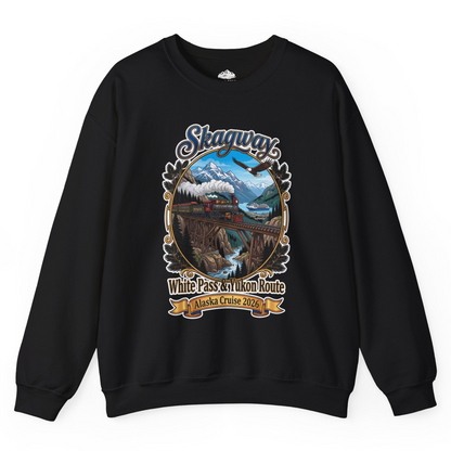 Skagway Alaska Cruise Shirt White Pass Yukon Route 2026 Souvenir — Sweatshirt Sweatshirt – Black – Alaska Cruise Shirts