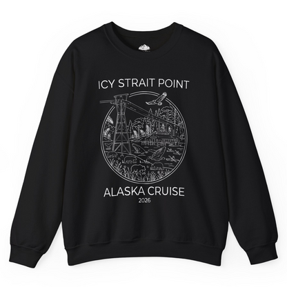 Icy Strait Point Alaska Cruise 2026 Nature Adventure T-Shirt — Sweatshirt Sweatshirt – Black – Alaska Cruise Shirts