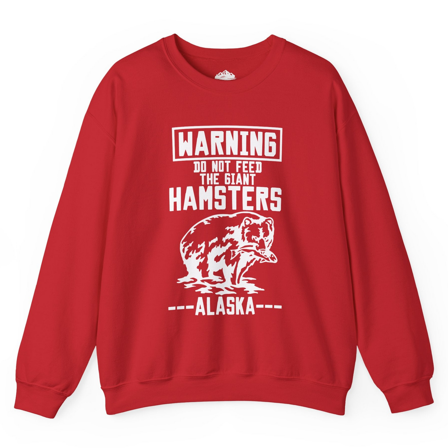 Funny Alaska Bear Warning Sign Shirt - Do Not Feed the Giant Hamsters Sweatshirt – Red – Alaska Cruise Shirts