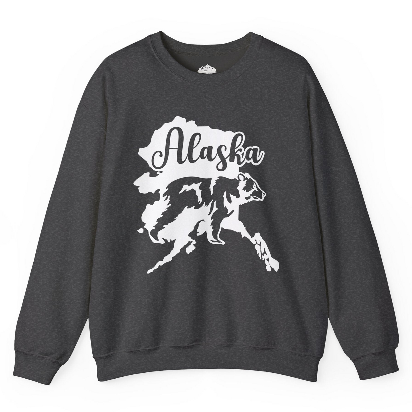 Alaska Bear Silhouette Shirt - Bold Wilderness Wildlife Graphic Tee Sweatshirt – Dark Heather – Alaska Cruise Shirts