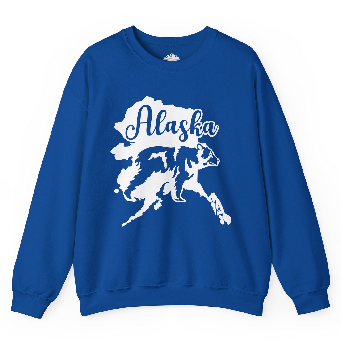 Alaska Bear Silhouette Shirt - Bold Wilderness Wildlife Graphic Tee Sweatshirt – Royal – Alaska Cruise Shirts
