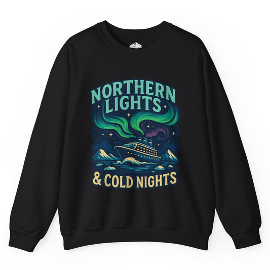 Northern Lights Alaska Cruise Ship Night Adventure Travel Shirt Sweatshirt – Black – Alaska Cruise Shirts