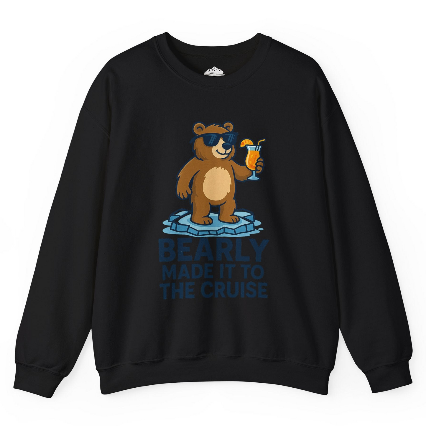 Bear Cruise Shirt - Funny Cartoon Bear With Sunglasses on Vacation Sweatshirt – Black – Alaska Cruise Shirts