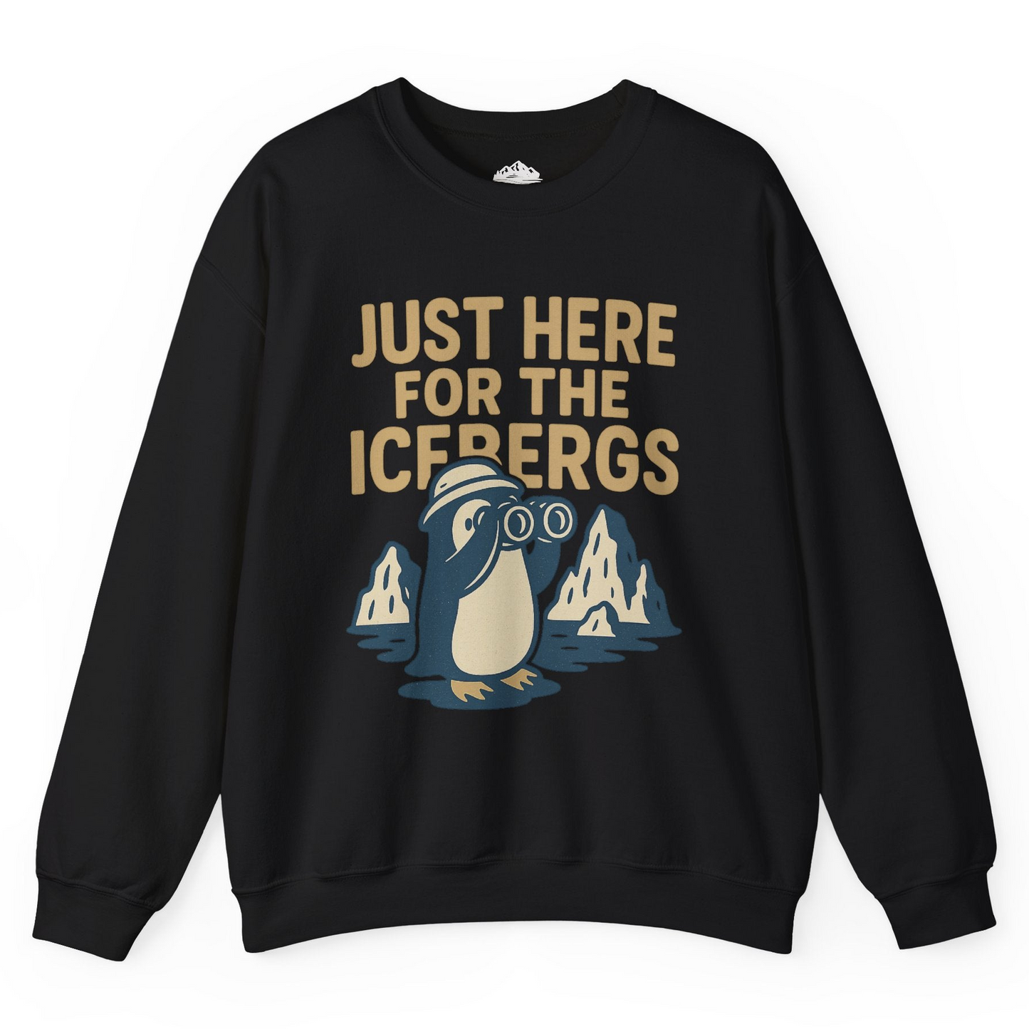 Just Here For The Icebergs Penguin Shirt - Funny Alaska Cruise Tee Sweatshirt – Black – Alaska Cruise Shirts