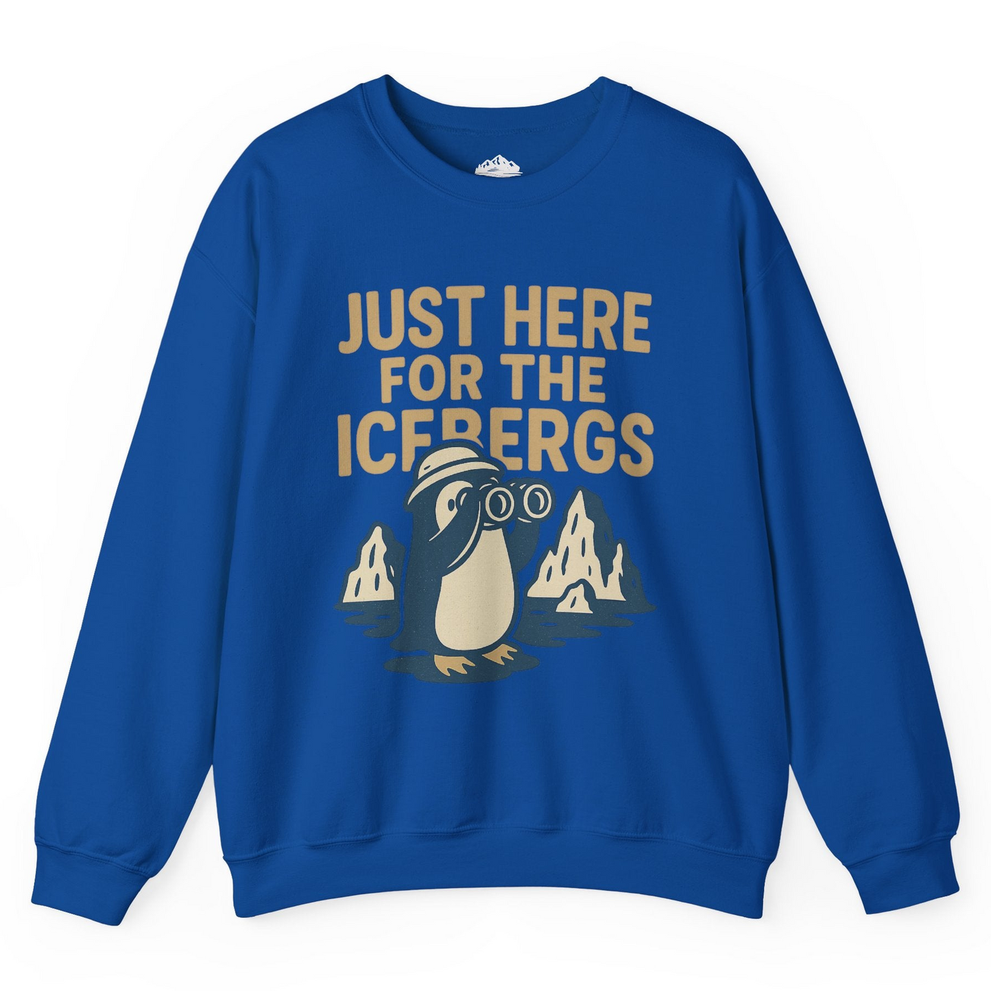 Just Here For The Icebergs Penguin Shirt - Funny Alaska Cruise Tee Sweatshirt – Royal – Alaska Cruise Shirts