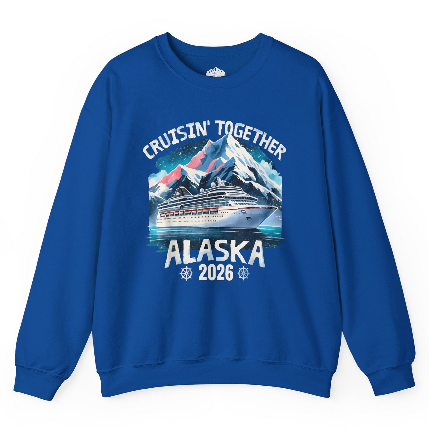Alaska Cruise 2026 Shirt - Vintage Mountains and Cruise Ship Adventure Sweatshirt – Royal – Alaska Cruise Shirts