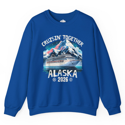Alaska Cruise 2026 Shirt - Vintage Mountains and Cruise Ship Adventure Sweatshirt – Royal – Alaska Cruise Shirts