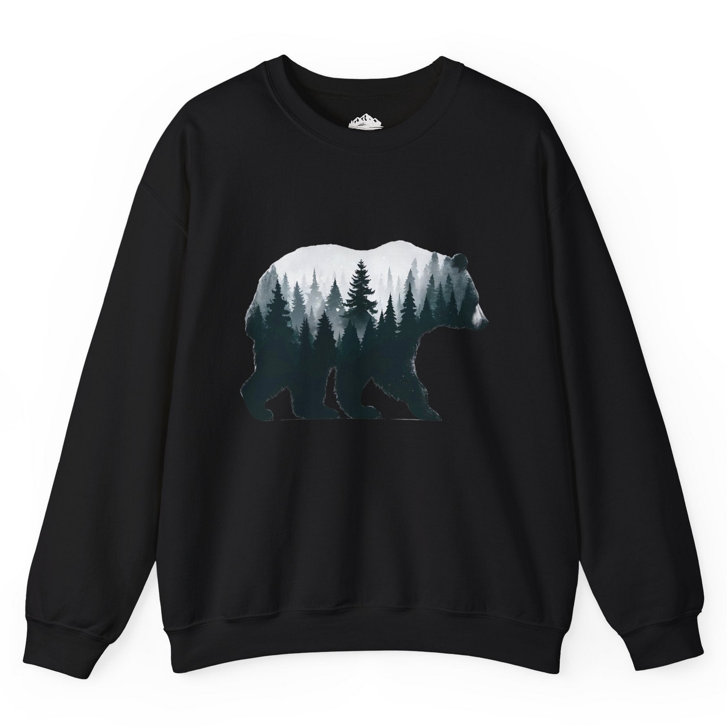 Double Exposure Bear Forest Silhouette Wilderness Shirt for Nature Lovers Sweatshirt – Black – Alaska Cruise Shirts