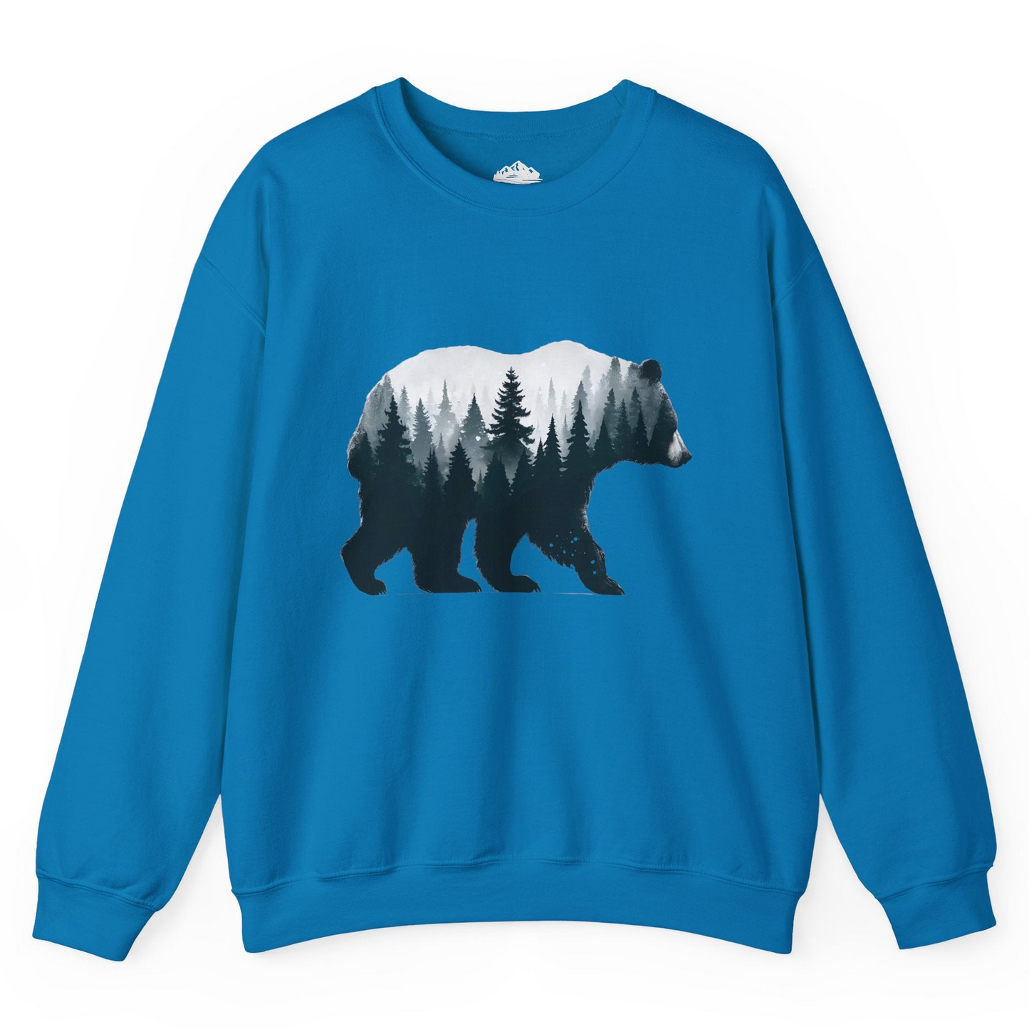Double Exposure Bear Forest Silhouette Wilderness Shirt for Nature Lovers Sweatshirt – Sapphire – Alaska Cruise Shirts