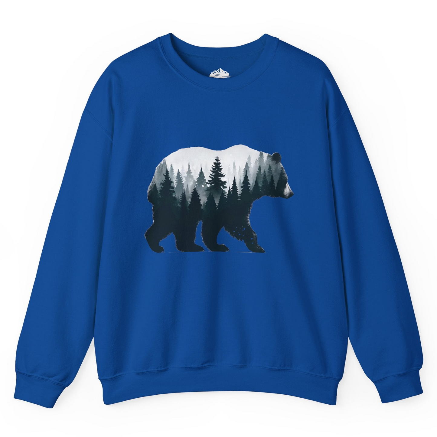 Double Exposure Bear Forest Silhouette Wilderness Shirt for Nature Lovers Sweatshirt – Royal – Alaska Cruise Shirts