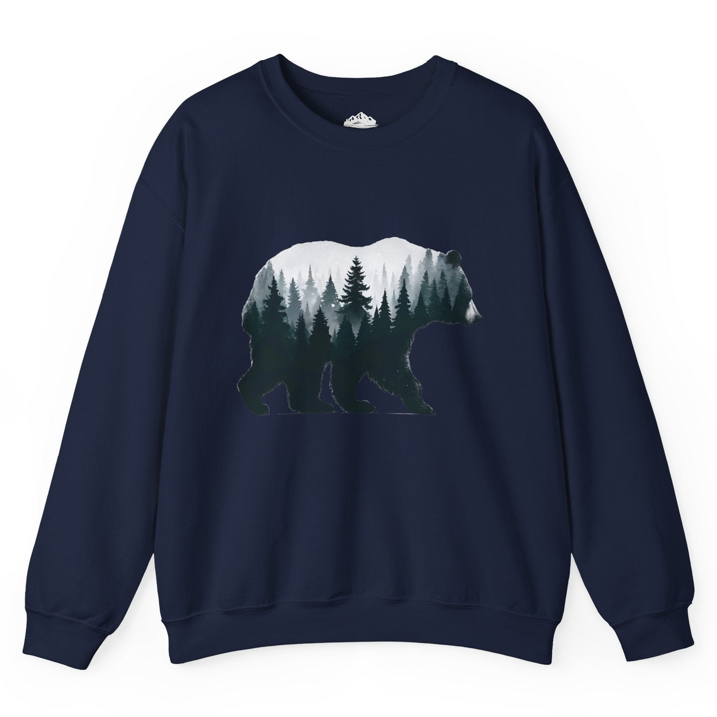 Double Exposure Bear Forest Silhouette Wilderness Shirt for Nature Lovers Sweatshirt – Navy – Alaska Cruise Shirts