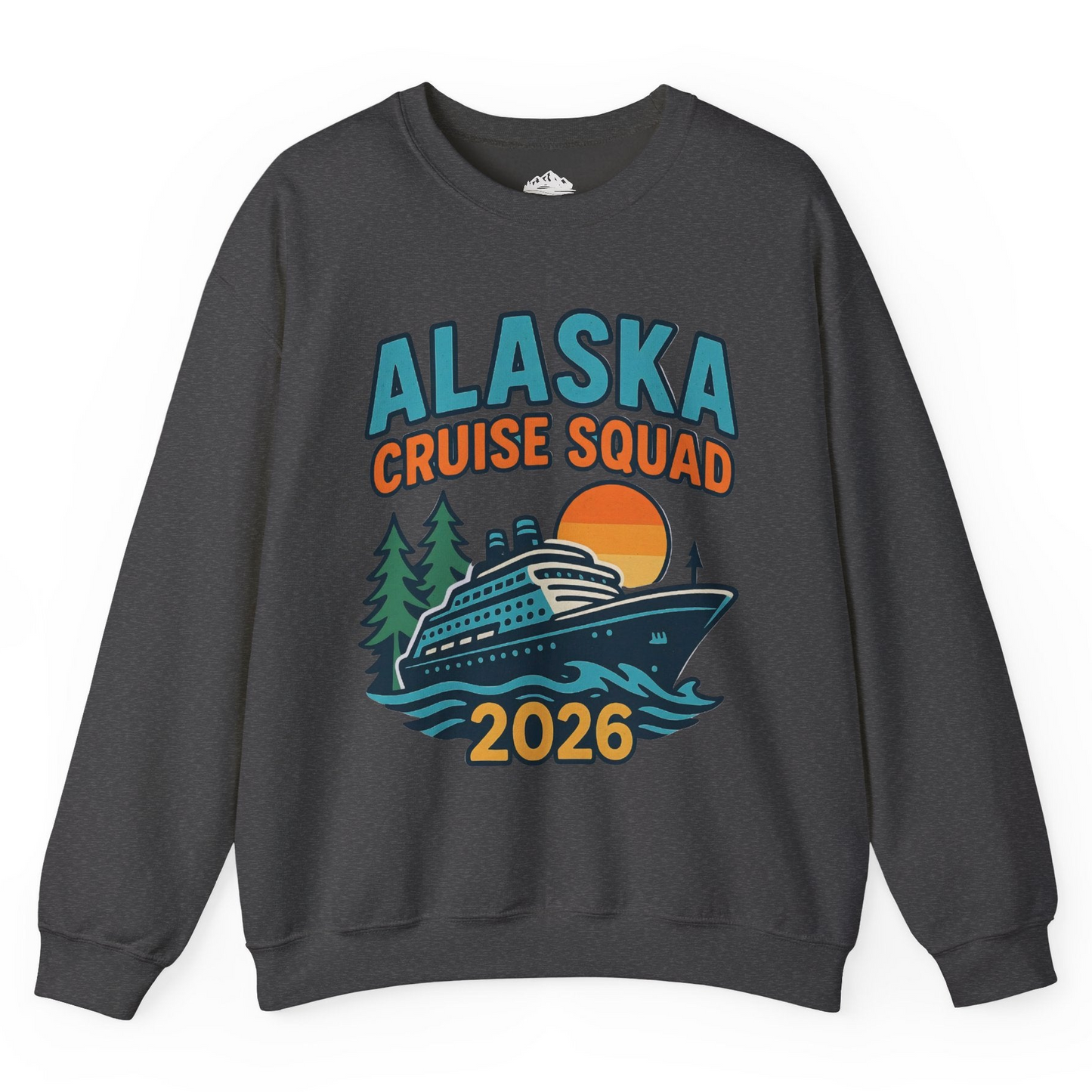 Alaska Cruise Squad Shirt - Retro Sunset Adventure Family Group Tee Sweatshirt – Dark Heather – Alaska Cruise Shirts