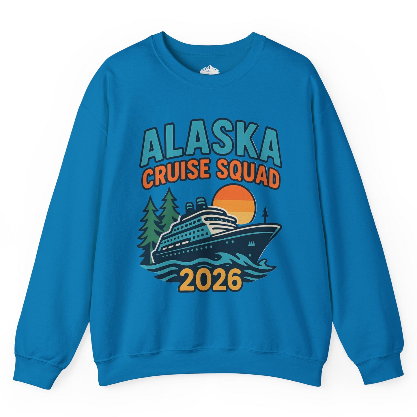 Alaska Cruise Squad Shirt - Retro Sunset Adventure Family Group Tee Sweatshirt – Sapphire – Alaska Cruise Shirts